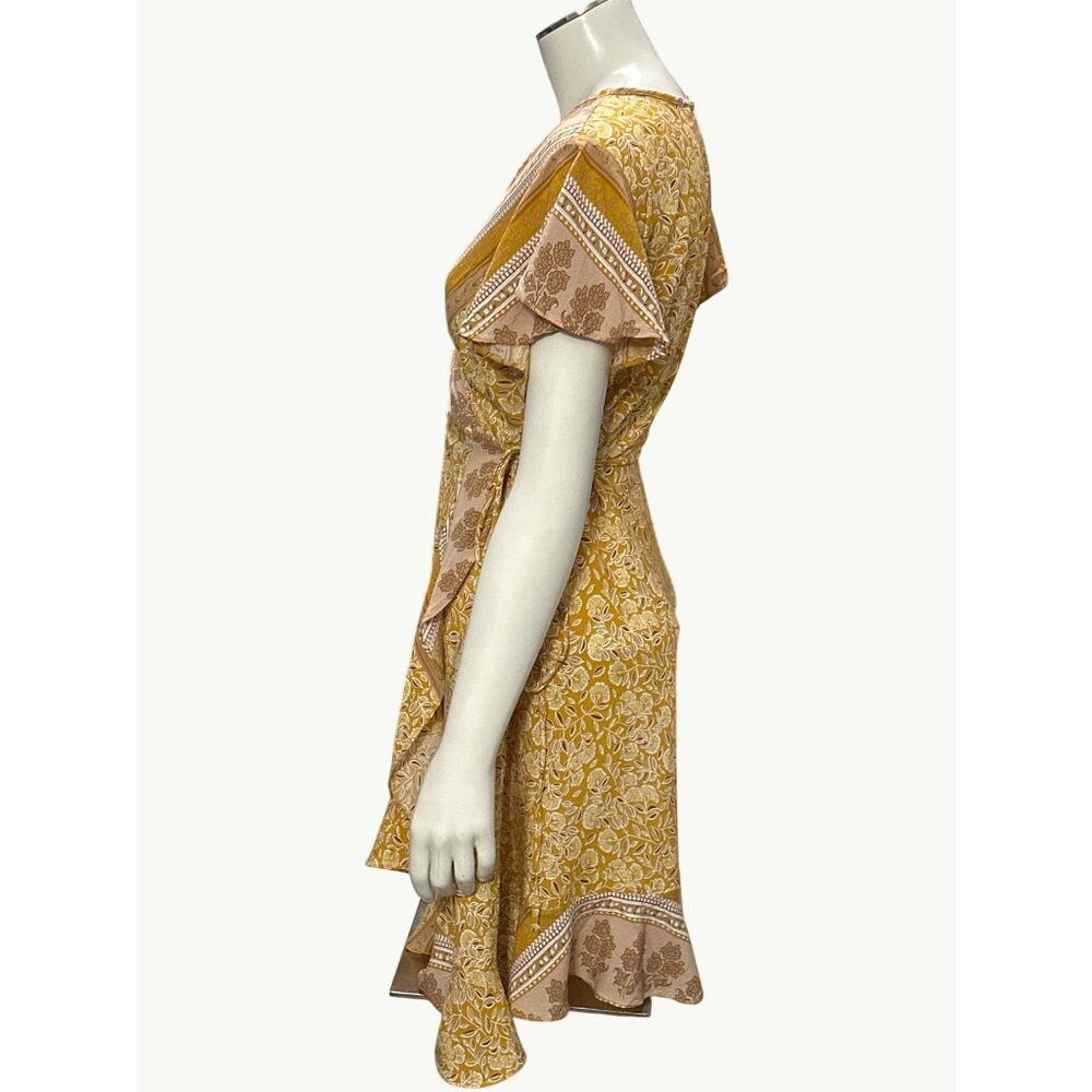 CCC Bohemian Floral Wrap Dress Short Sleeve V-Neck Elegant Summer Style - Picture 2 of 6